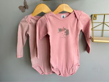 Lot de 2 bodys manches longues Petit bateau fille 36 mois