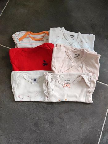 Lot de 6 bodies manches courtes 6 mois