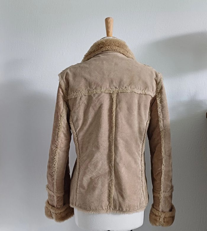Veste beige en cuir taille 42 - photo numéro 5