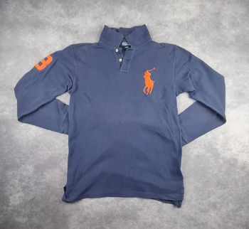 Polo Ralph Lauren Vintage - Bleu Marine Big Pony Orange - Taille L