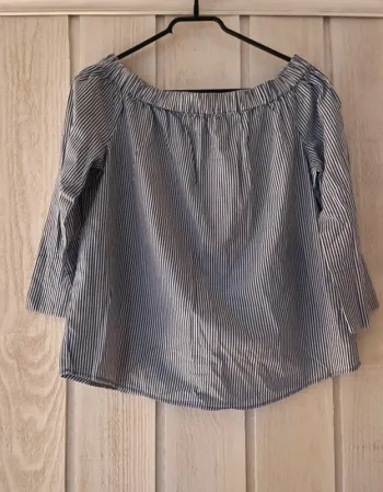 Blouse rayée épaules dénudées - Zara - S