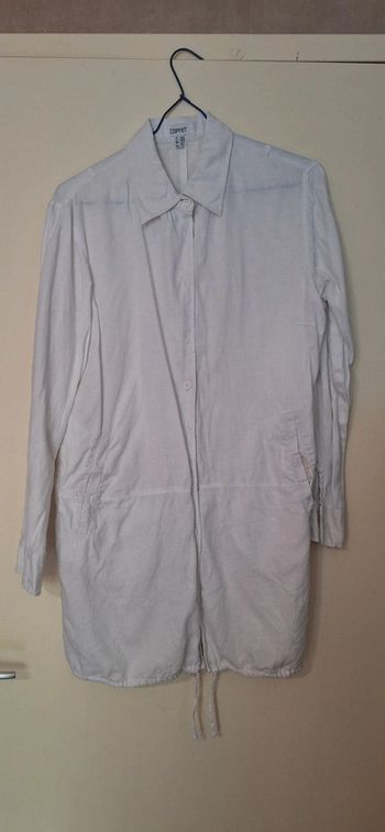 Chemise longue lin blanche 40