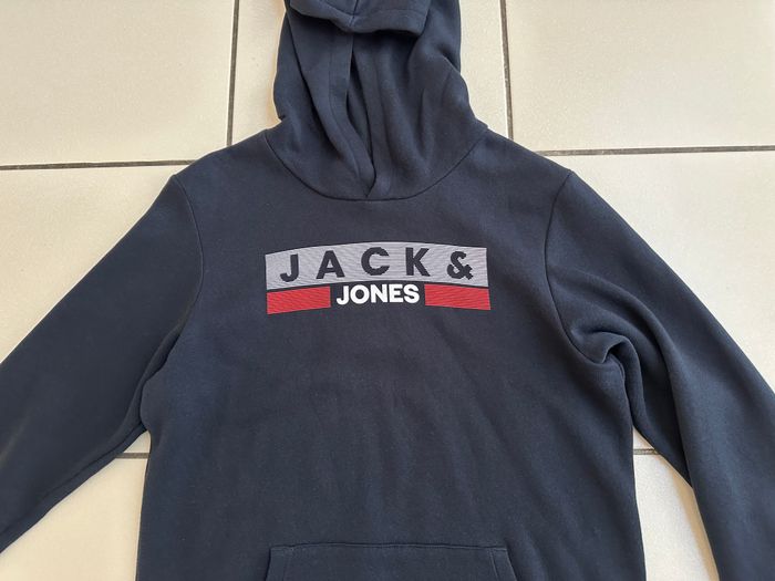 Sweat bleu marine taille 16 ans jack and jones NEUF - photo numéro 4