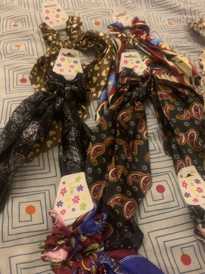 Lot chouchou cheveu foulard - photo numéro 3