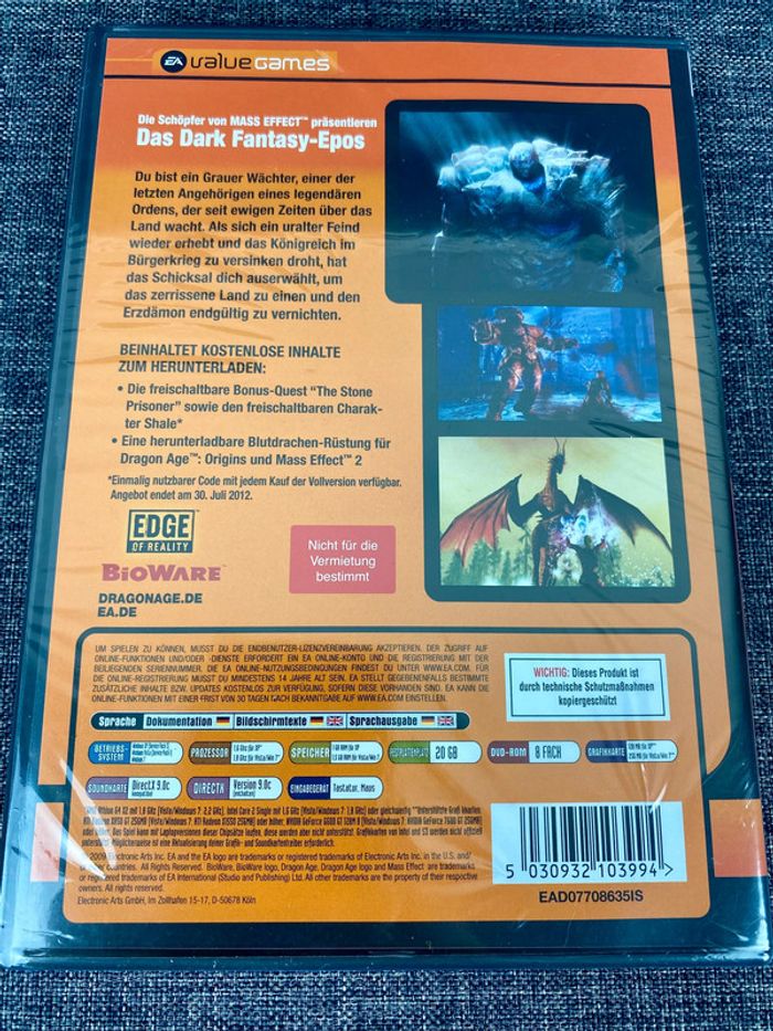 Dragon Age: Origins Jeu vidéo PC NЕUF sous blister Sealed - photo numéro 3