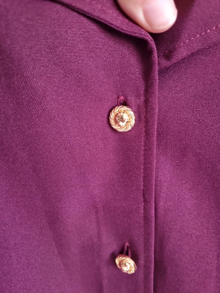 Robe couleur prune boutons dorés - photo numéro 5