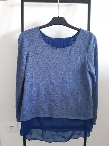 Pull fin bleu