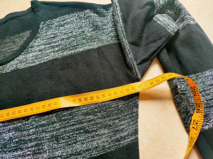 Pull rayé gris et noir ample taille 38 marque bréal - photo numéro 9