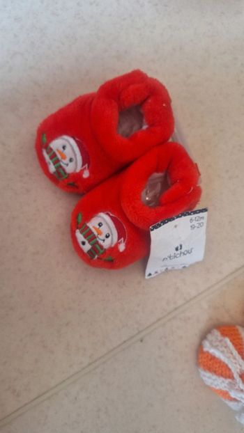 Chausson rouge père noél jusqu'à 1ans