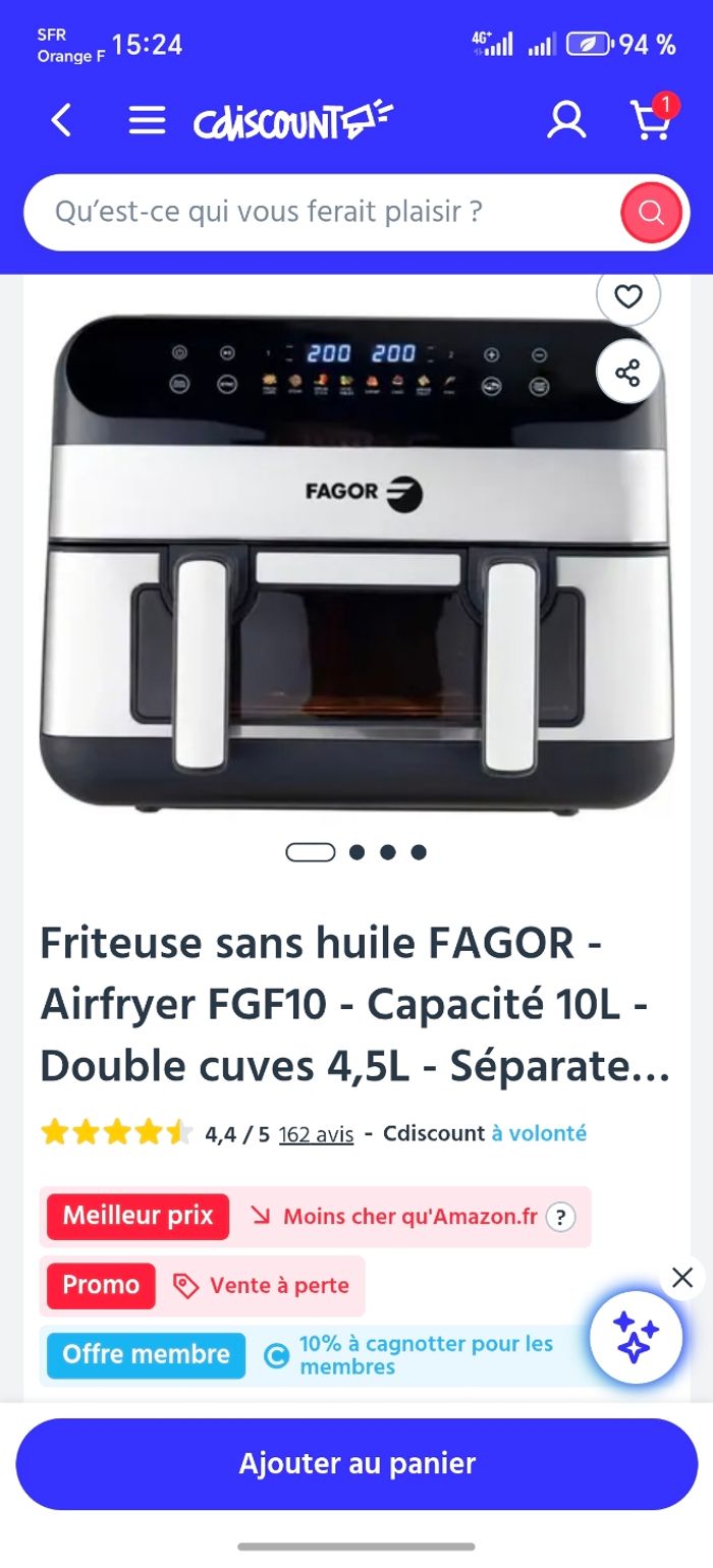 Airfryer fagor 10 litres - photo numéro 8