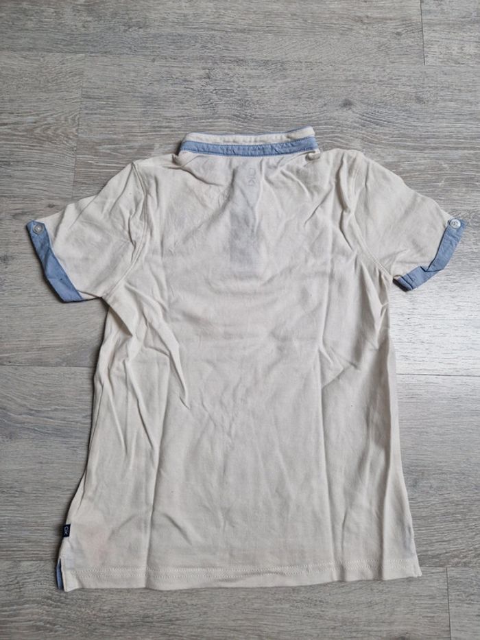 Polo blanc et bleu Okaïdi 10 ans - photo numéro 4