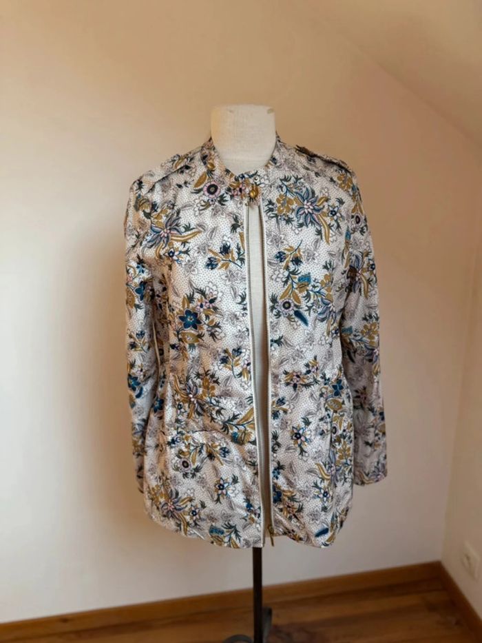 Superbe veste légère parka kway neuf fluide fleuri tropical Promod 🌸 S 36