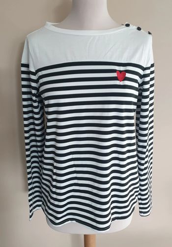 Marinière motif cœur Taille S