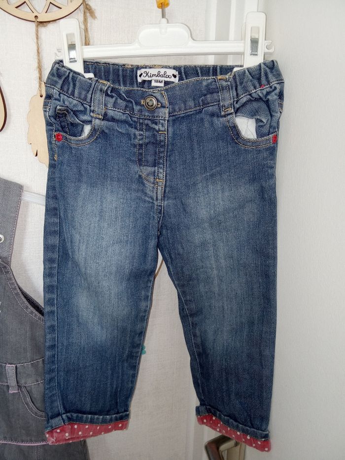 Lot vêtements bébé fille 18 mois hiver robe et jeans - photo numéro 3