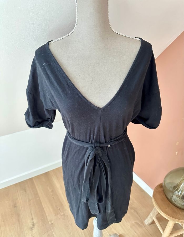 💜 Robe tunique noir Zara avec ceinture taille S 💜 - photo numéro 3