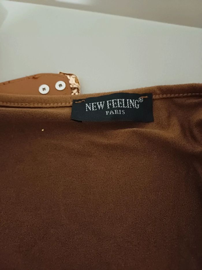 Robe marron chic en suédine New Feeling taille S/M 36/38 - photo numéro 8