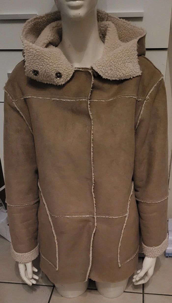 Manteau femme zara fausse fourrure et velours