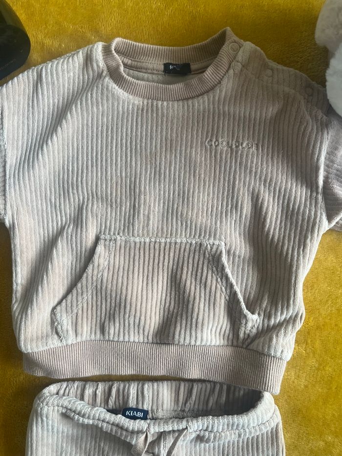 Ensemble bébé garçon velours beige - photo numéro 2