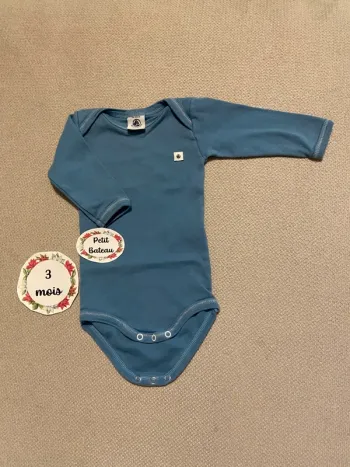 Body petit bateau manches longues 3 mois