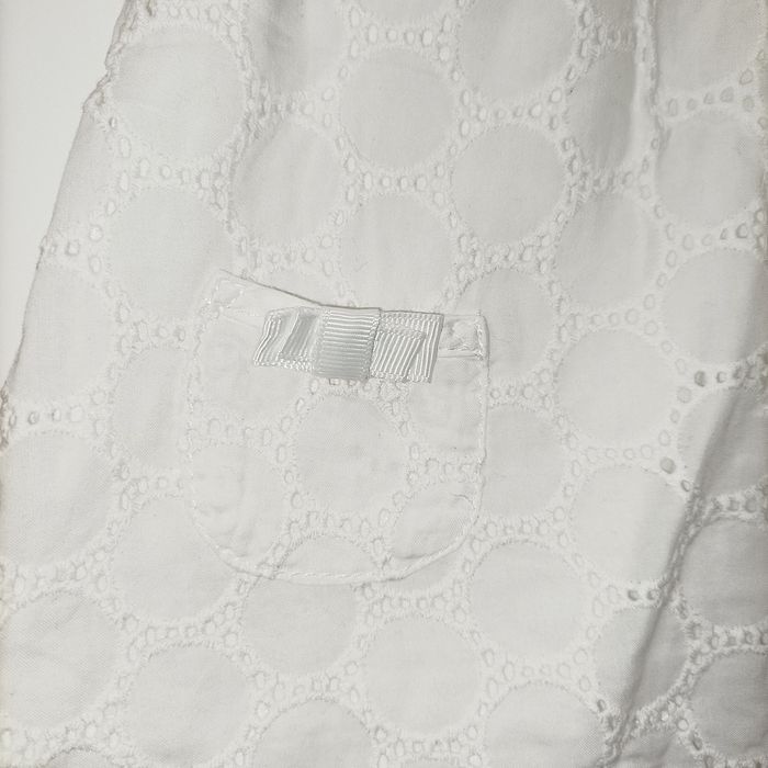 Brioche top débardeur blanc 1M zip crochet broderie - photo numéro 3