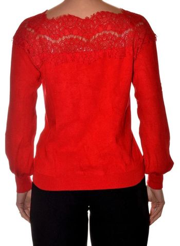 Pull taille XS rouge dentelle
