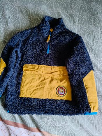 Pull polaire chaud dpam 2 ans marine et jaune