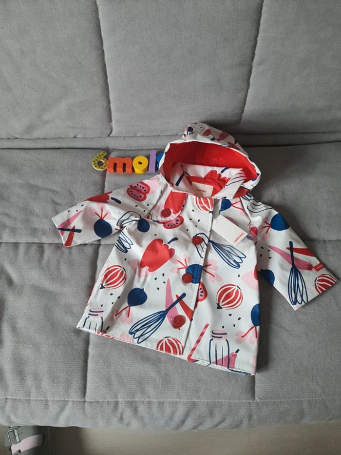 Veste manteau coupe-vent ciré Catimini taille 6 mois neuf avec étiquettes