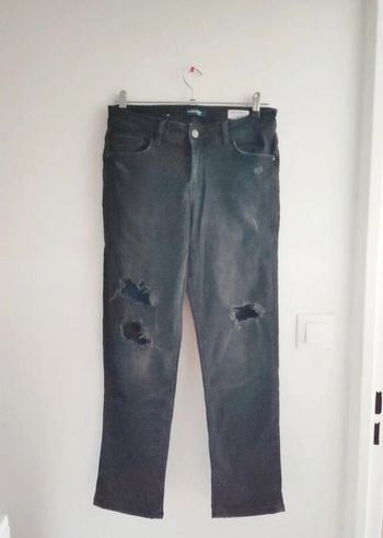Jeans a trous taille haute femme w