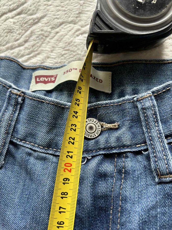 Jean Levi’s femme 550 Relaxed Fit W27 L27 S/36 bleu large ample mi taille - taille haute - photo numéro 17