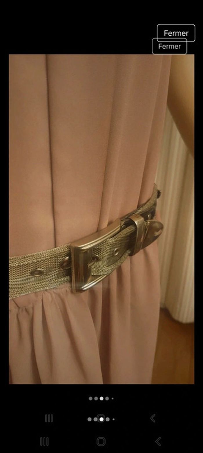 Ceinture en métal/cuir/aigles ajustable 80/90cm - photo numéro 3