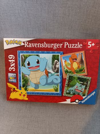 3 puzzles 49 pièces pokemon de ravensburger