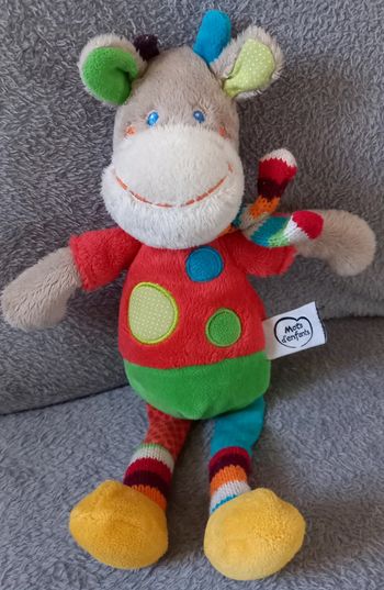 Doudou peluche Girafe- cercles - Mots d enfants