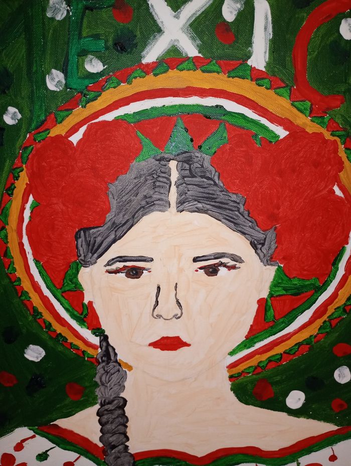 Peinture sur toile femme mexicaine - photo numéro 3