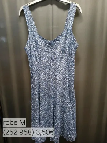 252958 robe à bretelles bleue femme M