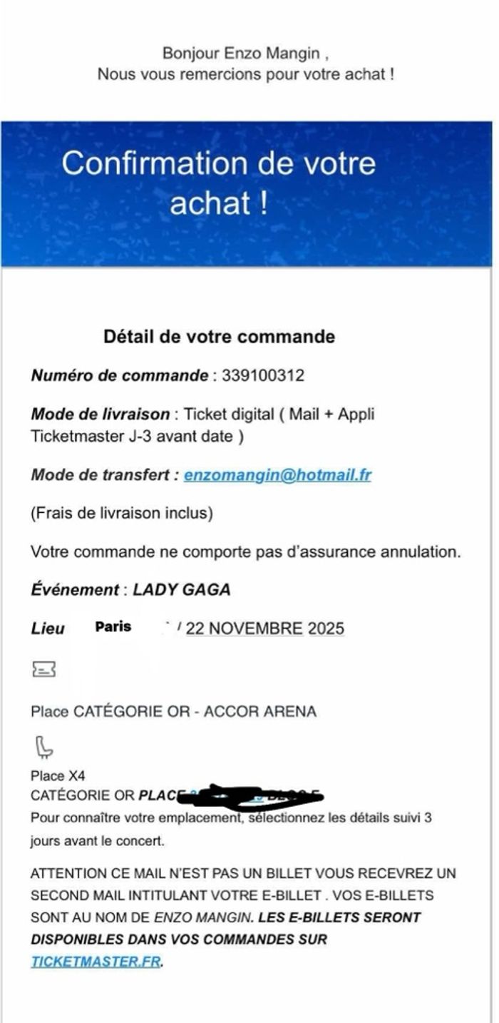 Lady gaga concert 22 novembre