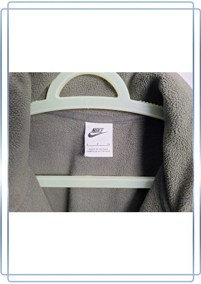 Polaire quart de zip nike / homme / taille S kaki / logo brodé bi matière - photo numéro 9