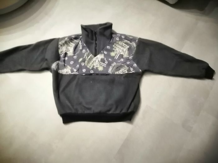 polaire bi matières marine et imprimée taille unique - photo numéro 2