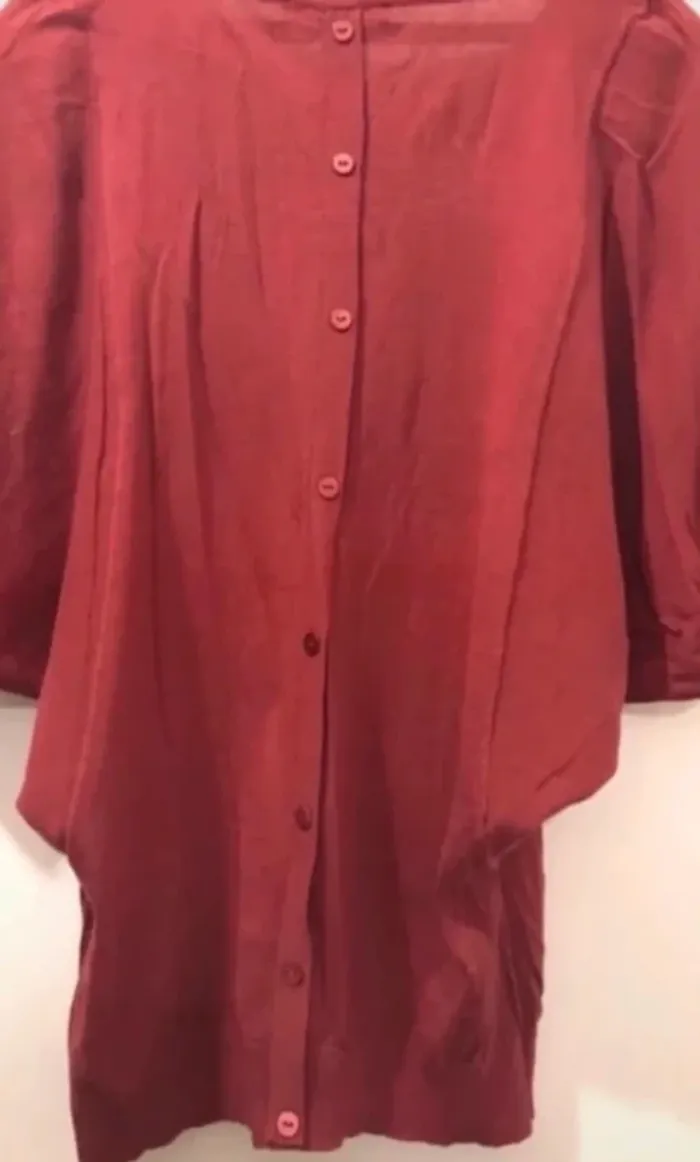 Haut femme été camaïeu très léger manche courte Bordeaux taille XL - photo numéro 2