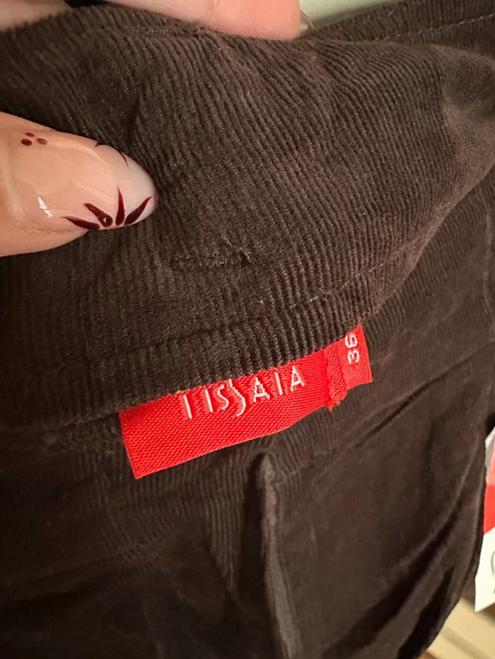 Short vintage Tissaia en velour cotelé marron S - photo numéro 2