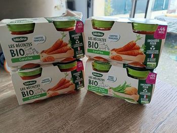 4 lot de 2 petits pots carottes haricots verts pomme de terre bledina bio 