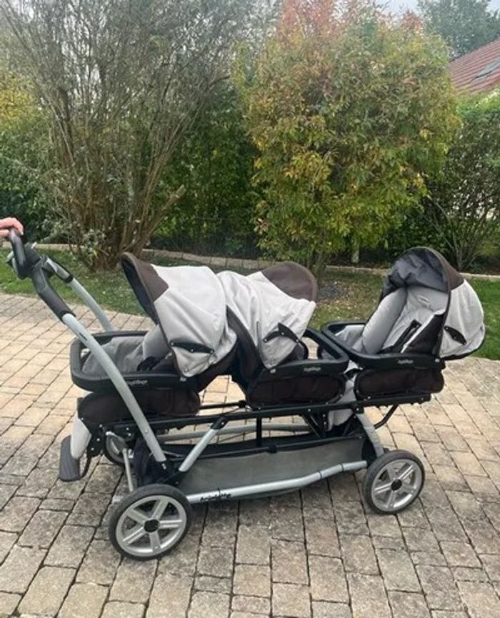 Poussette triple peg perego en excellent état, vendu avec son habillage de pluie - photo numéro 2