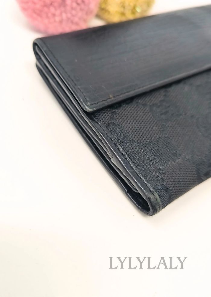 Portefeuille Gucci authentique GG monogram noir & cuir – Made in Italy - photo numéro 5