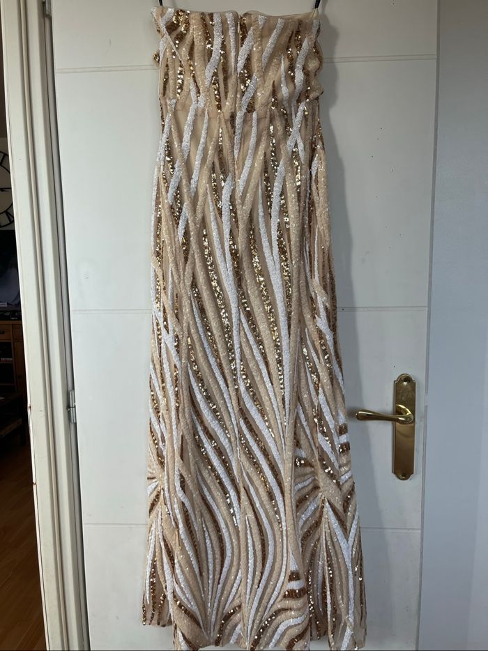 Robe de soirée TFNC London beige sequins - photo numéro 5