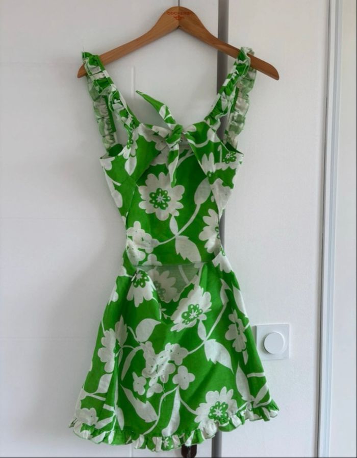 Robe verte et blanche imprimée - photo numéro 4