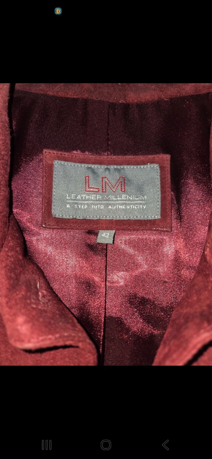 Veste en daim 42 bordeaux - photo numéro 2