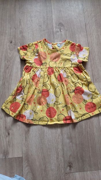 Tee-shirt long 18 Mois jaune et fruits