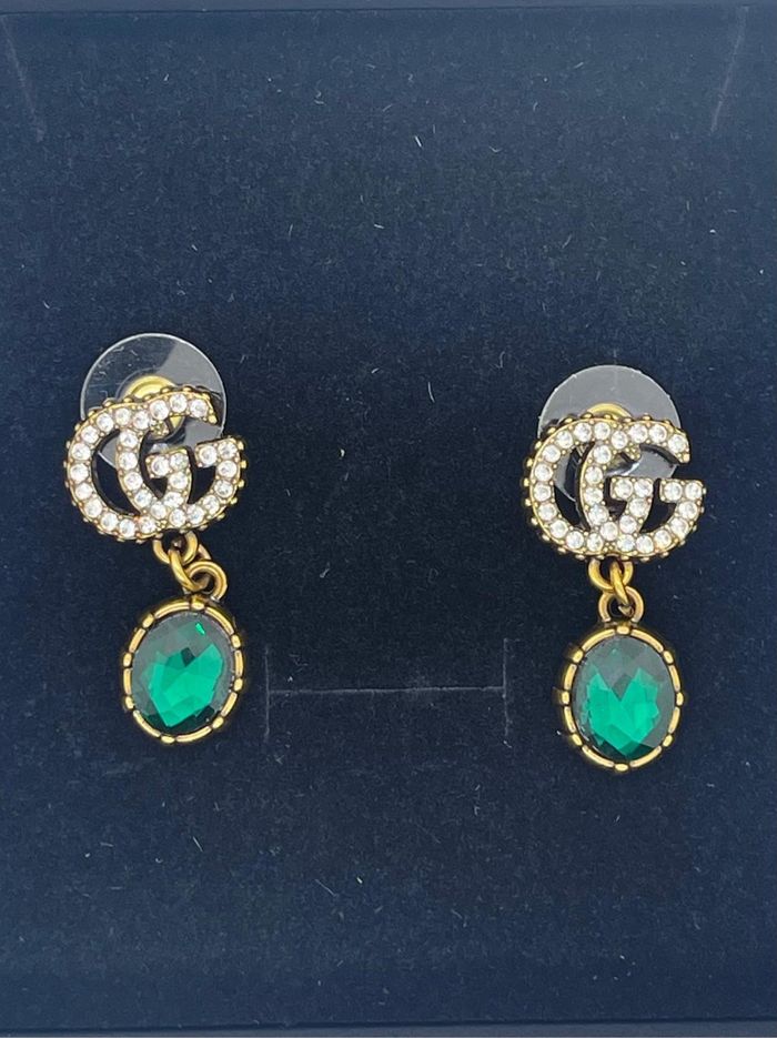Boucles d’oreilles pendantes pour femme zircon vert - photo numéro 4