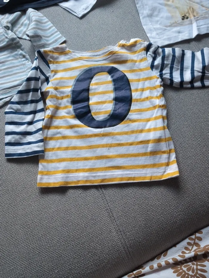 Lot 6 t-shirt manche longue 9 mois - photo numéro 7