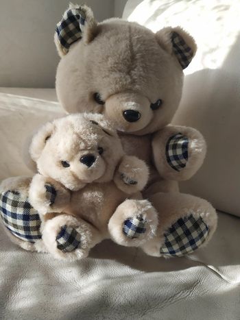 peluche maman et bébé ours