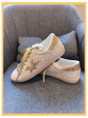 Baskets basses sneakers léopard or 36